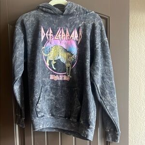 Gray Pink Oversized Graphic Hoodie